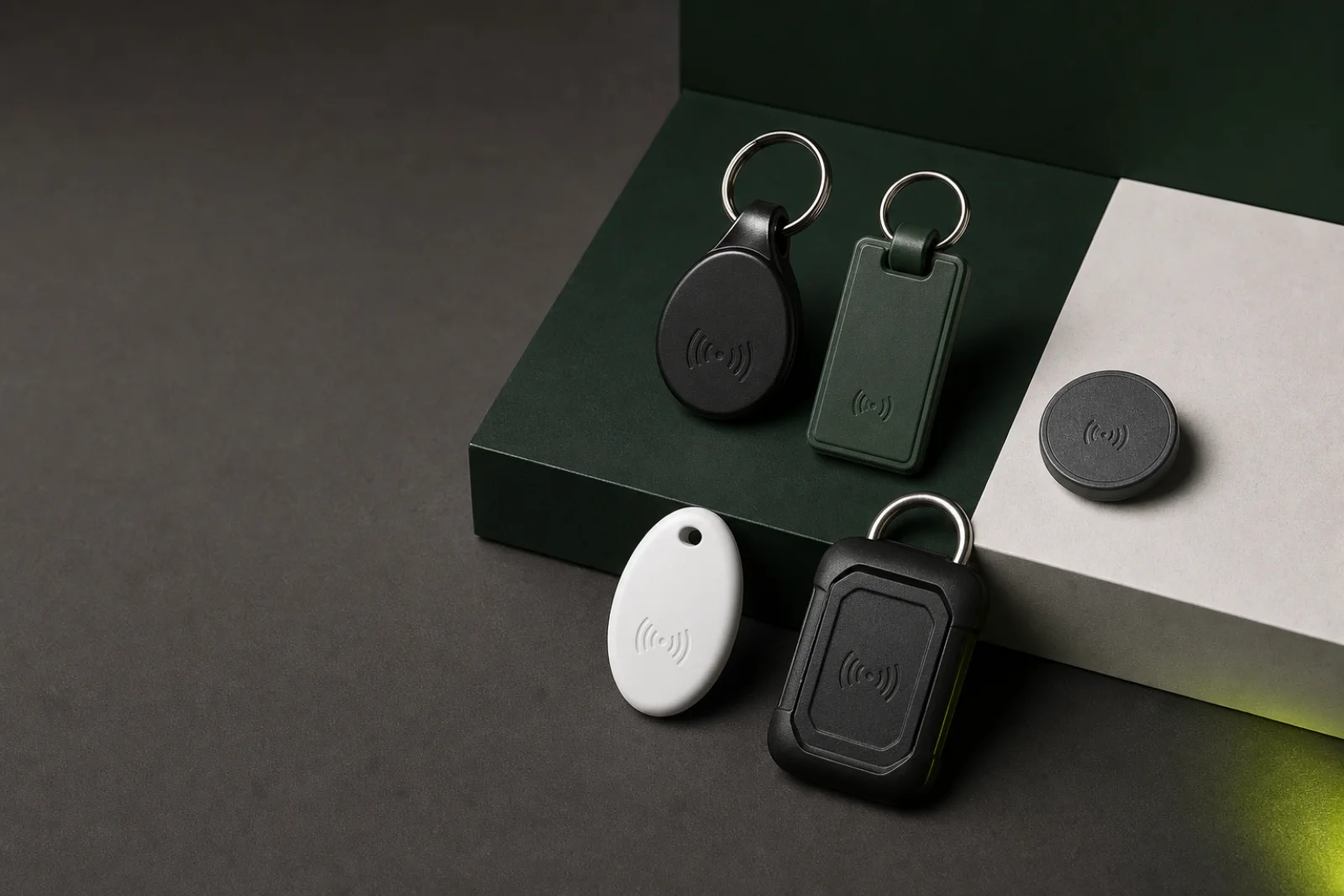 Colección de llaveros RFID compactos sin marcas